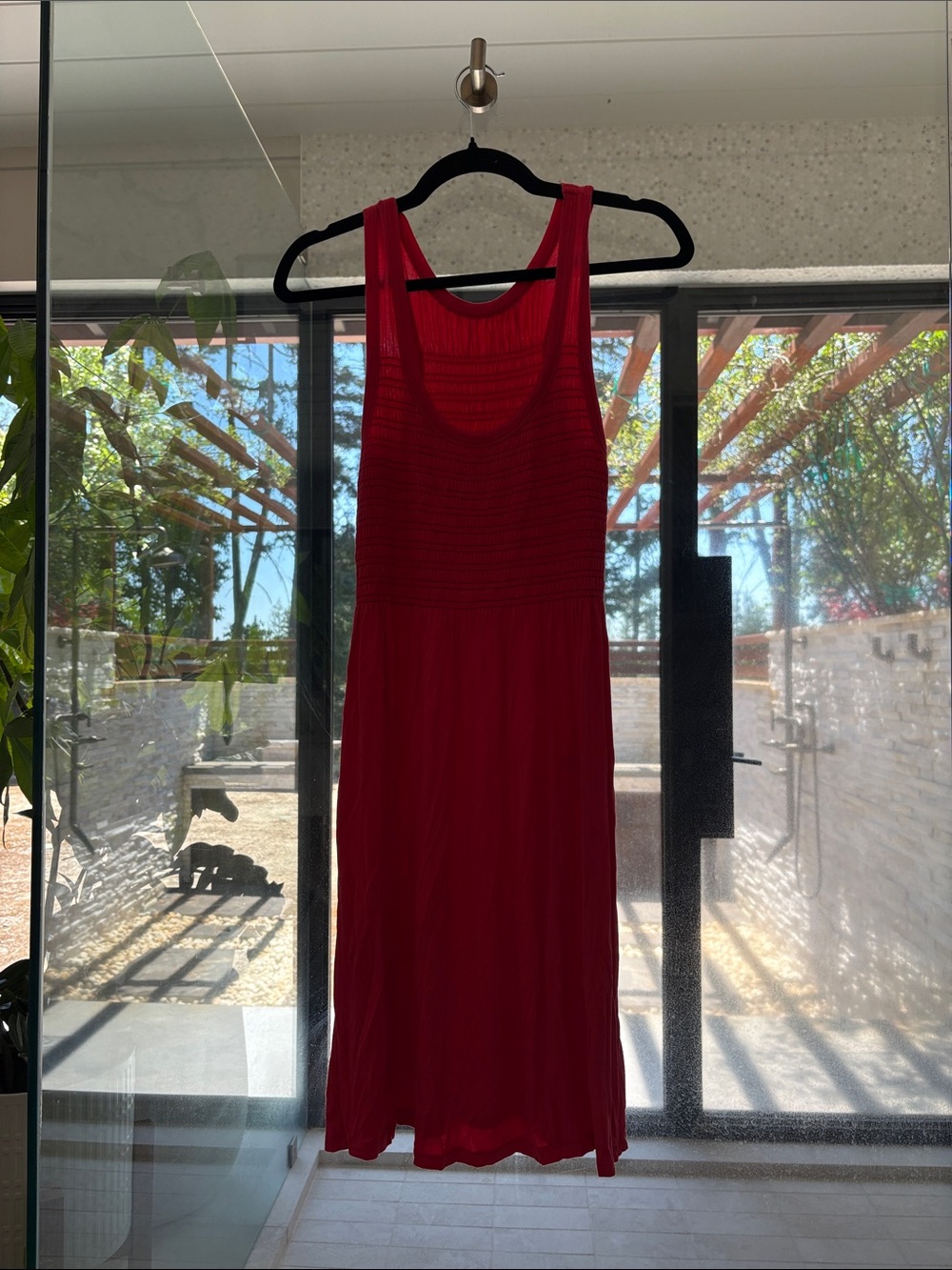 Women's Sleeveless Red Midi Dress